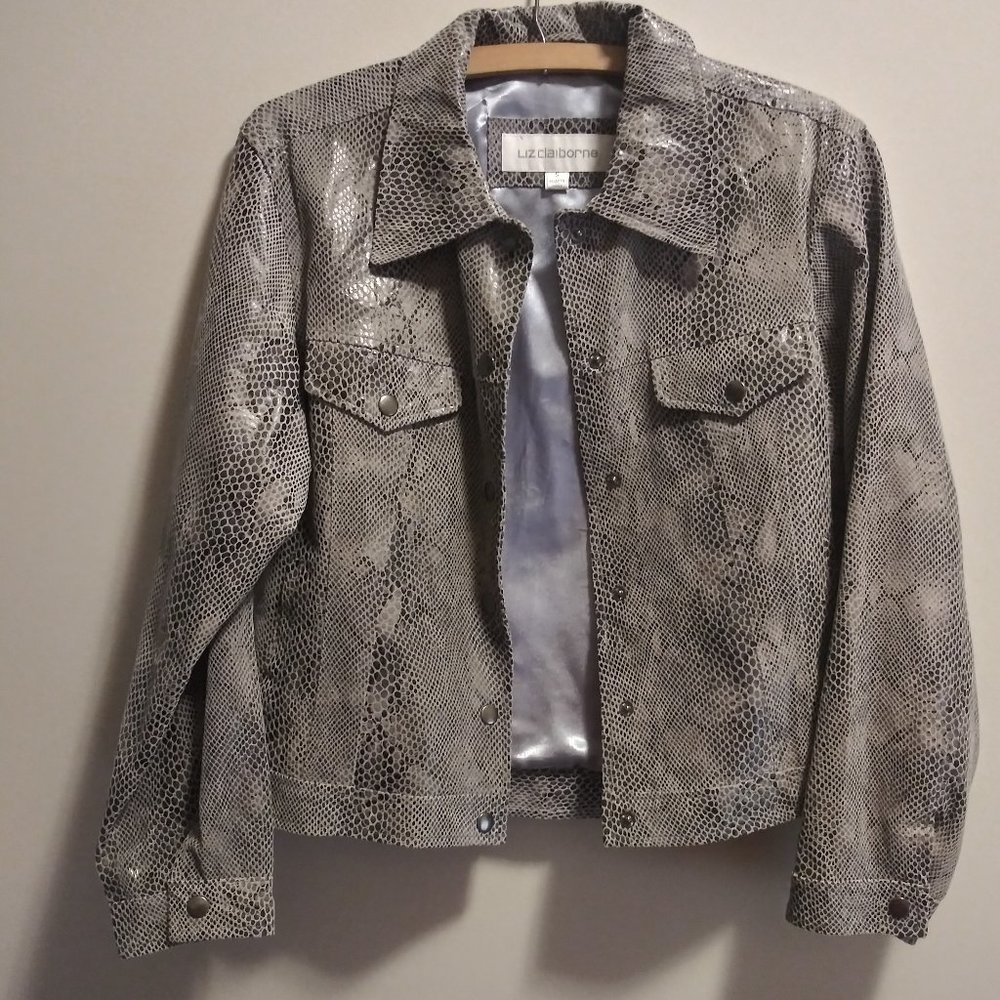 Liz Claiborne Snake Print Button Down Jacket